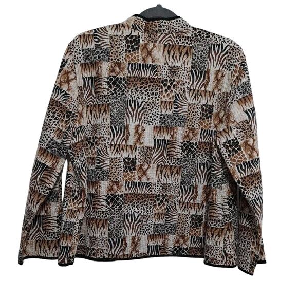 Alfred Dunner Women Sz 16 P Animal Print Lightweight Quilted Open Front Jacket - Picture 10 of 10